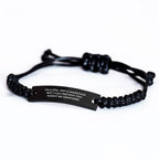 CPA Gifts, Funny Quote Rope Bracelet for Men, Adjustable Black Stainless Steel with Interlaced Rope, Father's Day Unique Gifts from Family to Loved Ones