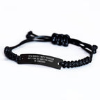 Dentist Rope Bracelet, Funny Quote Gifts from Family to Friends for Graduation, Adjustable Black Stainless Steel with Interlaced Rope, Unique Men's or Women's Gift