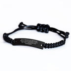 Funny Financial Advisor Gifts Rope Braces for Men from Friends - Adjustable Black Stainless Steel Interlaced Rope with Engraving