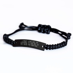 Thrifting Enthusiast's Delight, Funny Quote Rope Bracelet Gifts for Men from Family, Black Stainless Steel with Interlaced Rope, Father's Day Unique Gifts