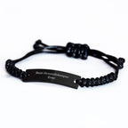 Funny groundskeeper Gifts for Her, Best groundskeeper Ever Quote Rope Bracelet, Adjustable Black Rope, Gifts from Mom, Gifts for groundskeeper Women, Unique Mother's Day