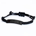 Tax Preparer Gifts from Friends, Black Stainless Steel Rope Bracelet, Funny Quote Inspirational Graduation Unique Gifts for Men Women
