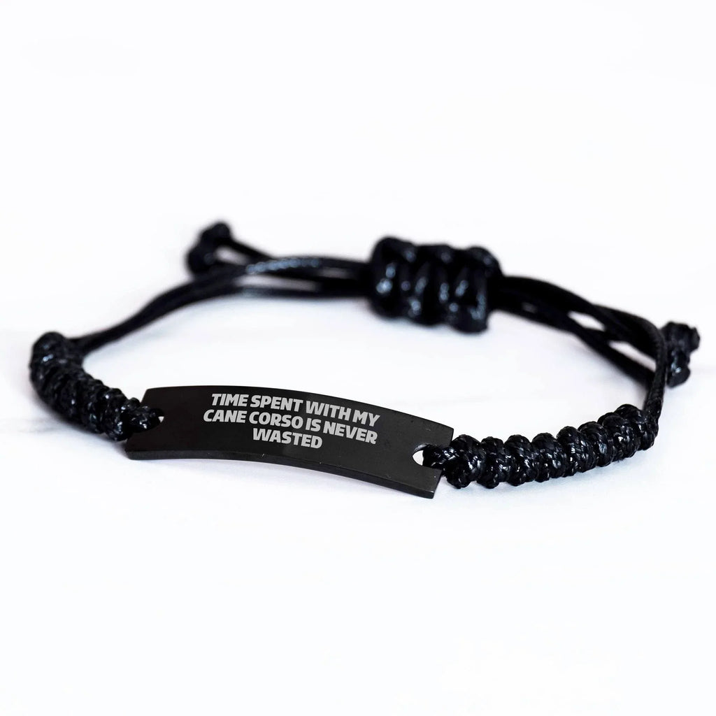 Funny Cane Corso Dog Lover Gifts for Men - Rope Bracelet with Inspirational Quote - Gifts from Family - Unique Father's Day Unique Gifts for Him
