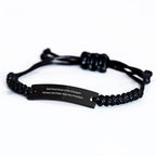 Funny Vice President Rope Bracelet Gifts from Friends for Graduation, Inspirational Quote, Adjustable Black Stainless Steel with Interlaced Rope