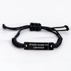 Funny Loan Officer Gifts - 'My Heart Belongs To A Loan Officer' Rope Bracelet for Men or Women, Graduation Unique Gifts from Friends or Family