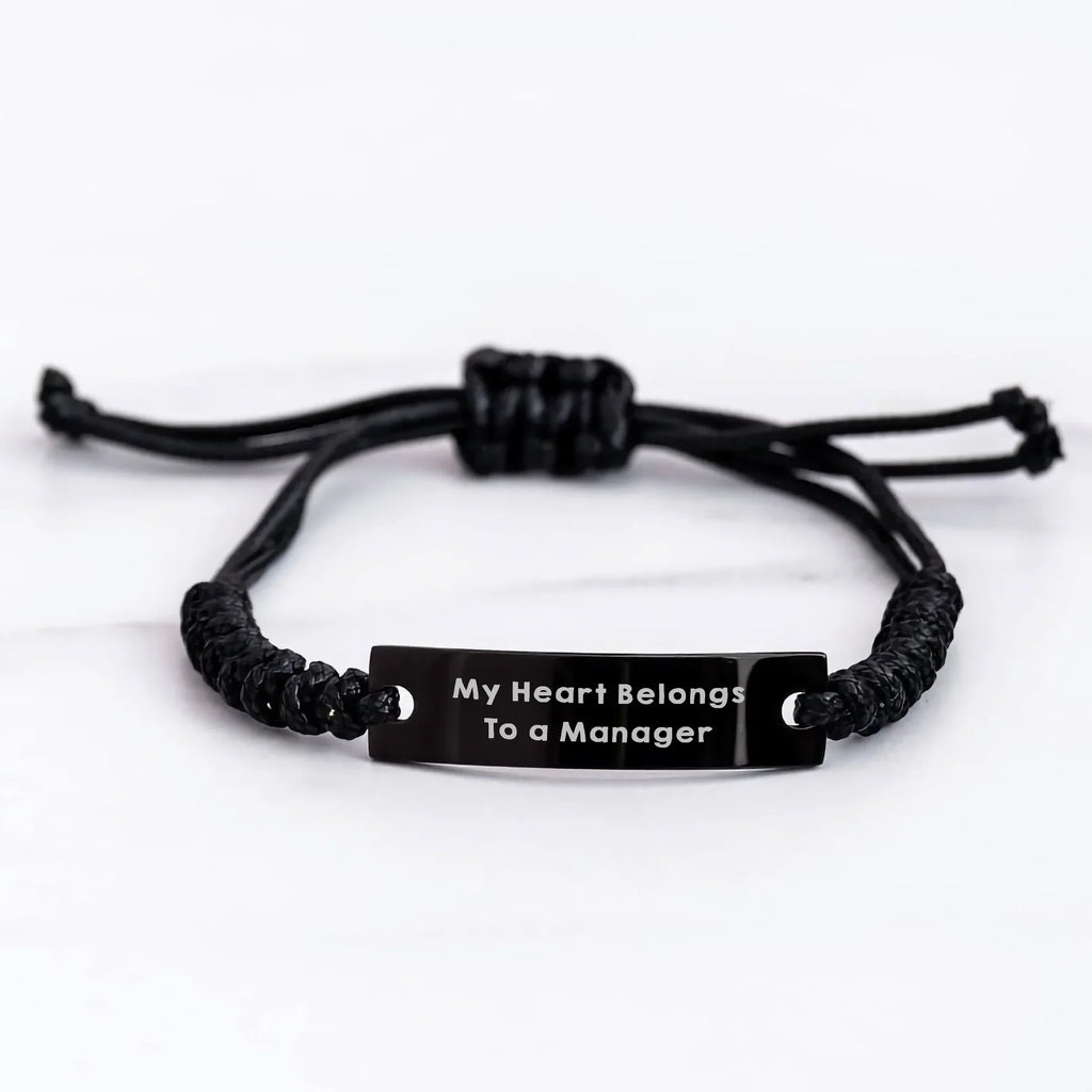 Manager's Heart Belongs to Me Funny Rope Bracelet Gifts for Men Friends from Family