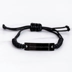 Funny Kite Flying Quote Rope Bracelte, Gifts for Men, Unique Father's Day Unique Gifts from Friends, Family or Coworkers, Adjustable Black Stainless Steel with Interlaced Rope