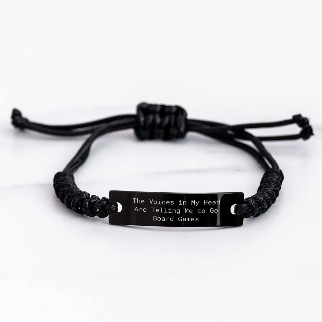 Funny Board Games Enthusiast Gifts from Friends for Men's Unique Rope Braclets, 'The Voices In My Head Are Telling Me To Go Board Games' Quote
