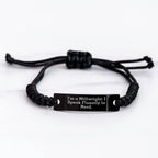 Gifts from Friends for Millwrights - Funny Quote Rope Bracelet, Adjustable Black Stainless Steel, Mother's Day Unique Gifts