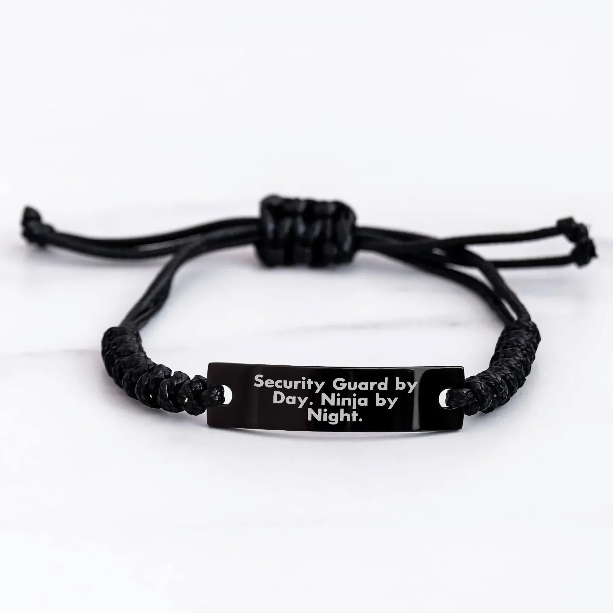 Security Guard Gifts for Men from Friends, Funny Quote Rope Bracelet, Graduation Unique Gifts, Security Guard By Day. Ninja By Night.