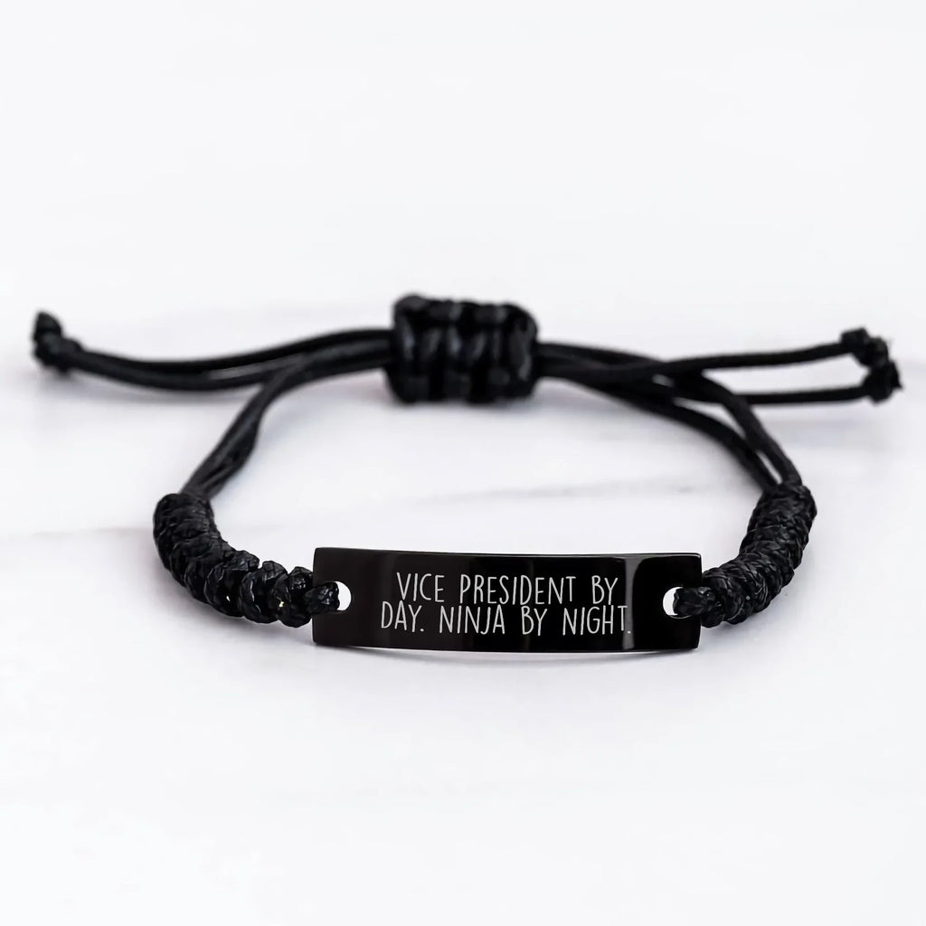 Vice President By Day, Ninja By Night, Funny Graduation Gifts for Vice President, Adjustable Rope Bracelet Gifts from Friends, Women's Unique Graduation Gifts
