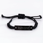 Funny Psychiatrist Gifts for Men - 'This Is What An Awesome Psychiatrist Looks Like' Quote Black Rope Bracelet with Engraving - Gifts from Men to Psychiatrist for Father's Day