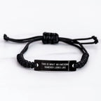 Rancher Rope Wraps, Funny Inspirational Quote Gifts from Men to Rancher Friends, Adjustable Black Rope Bracelet for Father's Day Unique Gifts