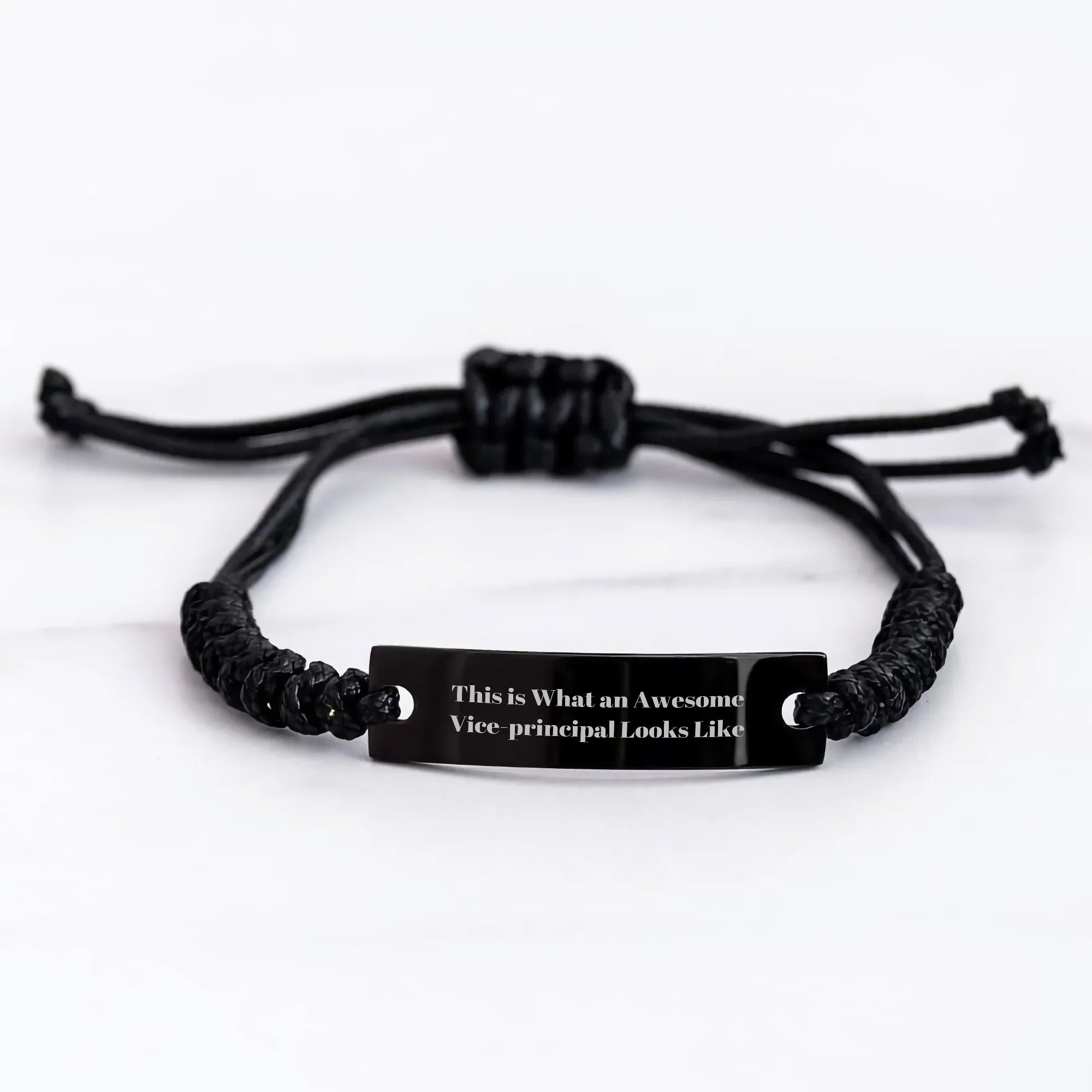 Funny Vice-principal Gifts - This Is What An Awesome Vice-principal Looks Like Black Rope Bracelet for Men, Gifts from Friends, Family, Coworkers on Father's Day