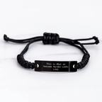 Warden Gifts, Funny Quote Rope Bracelet for Men, Gifts from Dad for Father's Day, Quote Says 'This Is What An Awesome Warden Looks Like', Adjustable Black Stainless Steel with Interlaced Rope