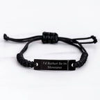 Montana State Adjustable Black Rope Bracelet -I'd Rather Be In Montana
