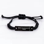 Funny Housekeeper Gifts from Friends - Best Housekeeper Ever Rope Bracelet for Women - Adjustable Black Stainless Steel with Interlaced Rope - Unique Mother's Day Unique Gifts for Housekeeper