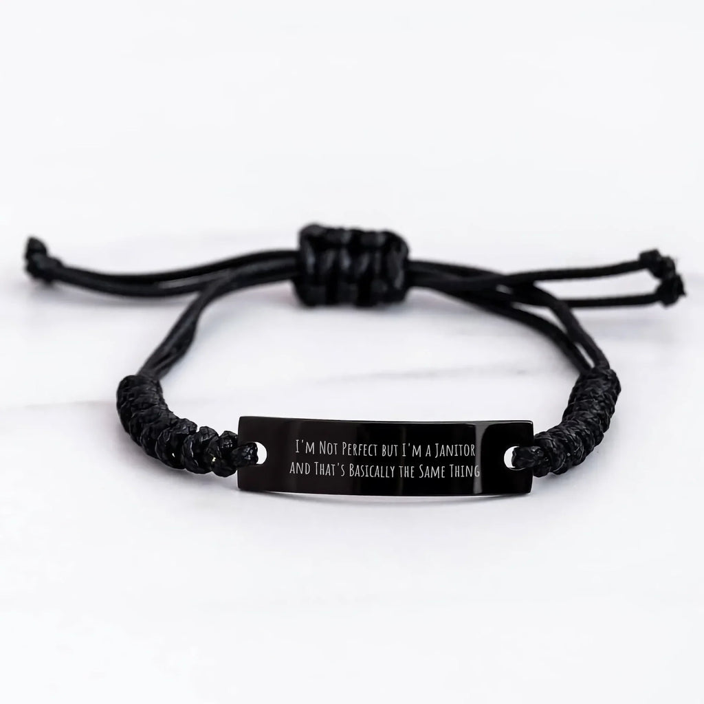 Funny Janitor Quote Rope Bracelet Gifts from Friends for Father's Day Unique Janitor Janitor Gifts