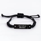 Welder Gifts for Him Certified Welder Rope Bracelet, Funny Quote Gifts from Men for Father's Day Unique Gifts