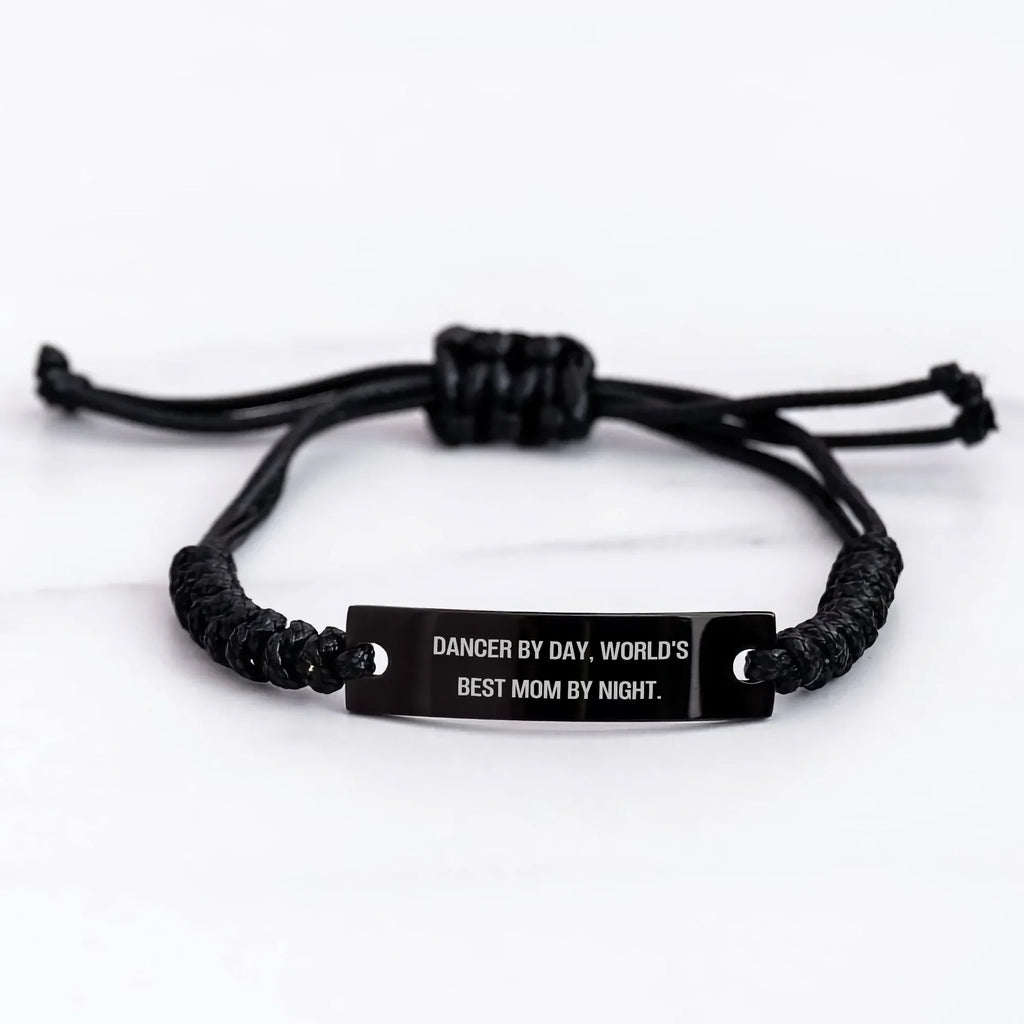 Dancer Rope Bracelet Gifts from Mom - 'Dancer By Day, World's Best Mom By Night.' - Adjustable Graduation Unique Gifts