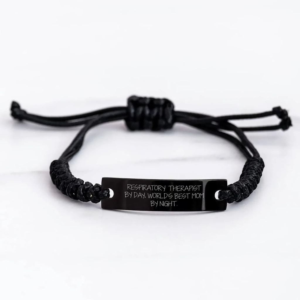 Respiratory Therapist Gifts by Day, Unique Rope Bracelet by Night, Funny Quote for Father's Day
