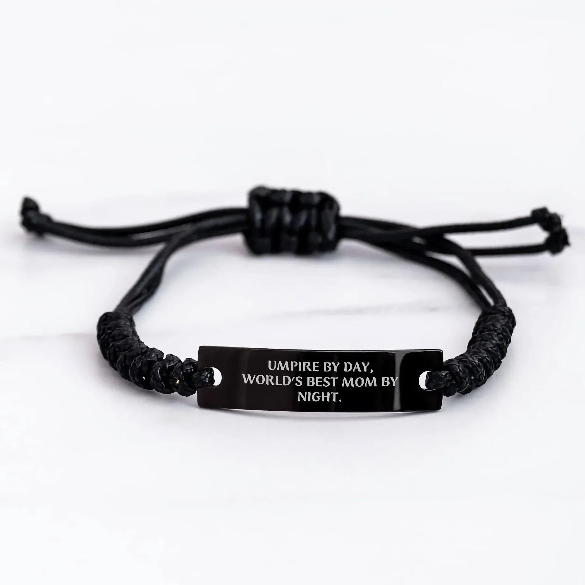 Umpire Gifts from Mom - 'Umpire By Day, World's Best Mom By Night.' Rope Bracelet for Umpire, Father's Day Unique Gifts from Women