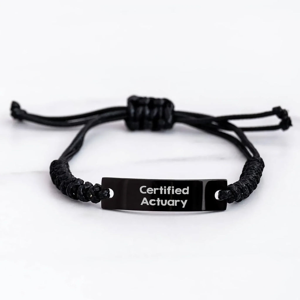 Funny Certified Actuary Quote Rope Bracelet Gifts from Men to Actuary Dad on Father's Day, Adjustable Rope Jewelry for Actuary Professionals