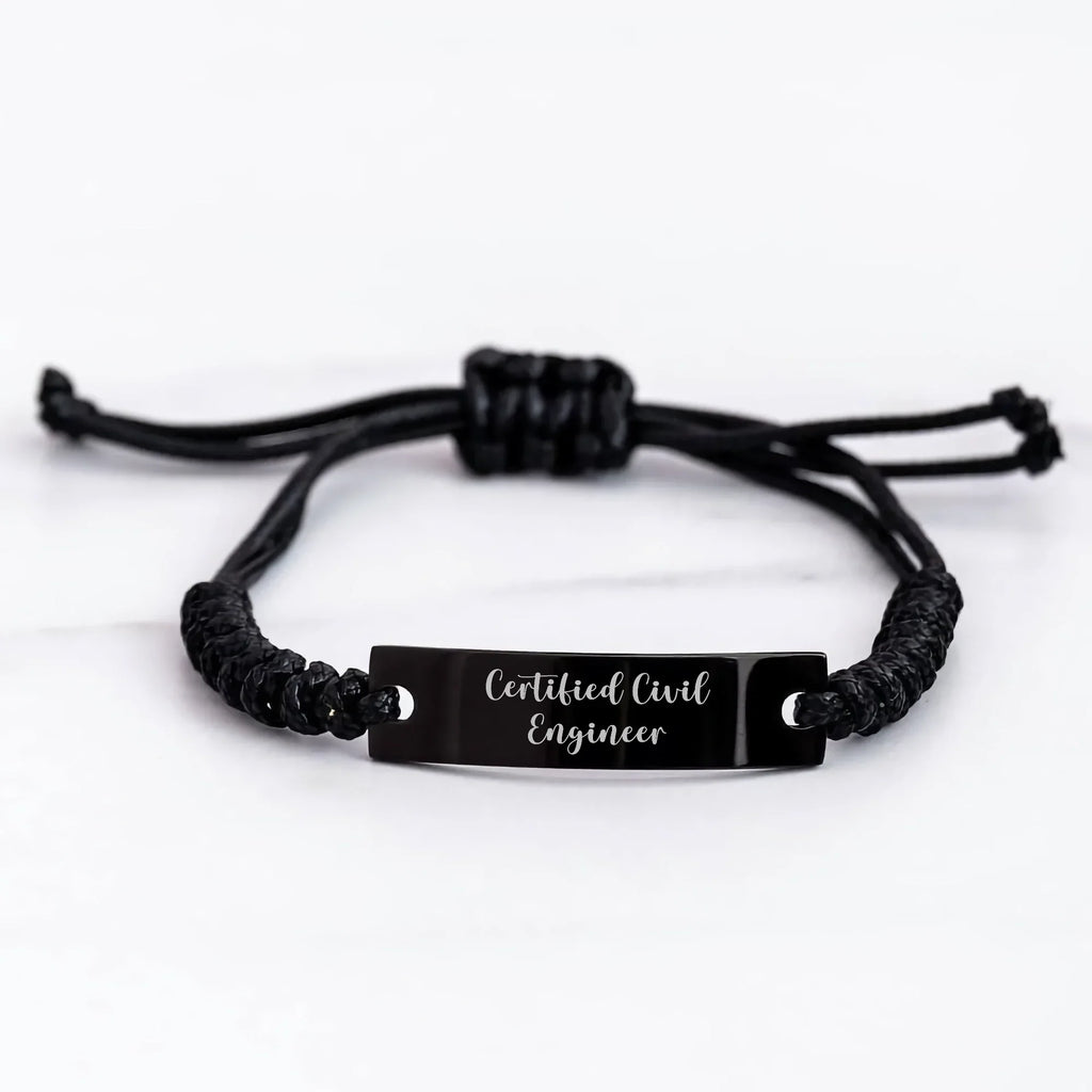Funny Quote Certified Civil Engineer Rope Bracelet Gifts for Men from Family, Unique Father's Day Rope Jewelry