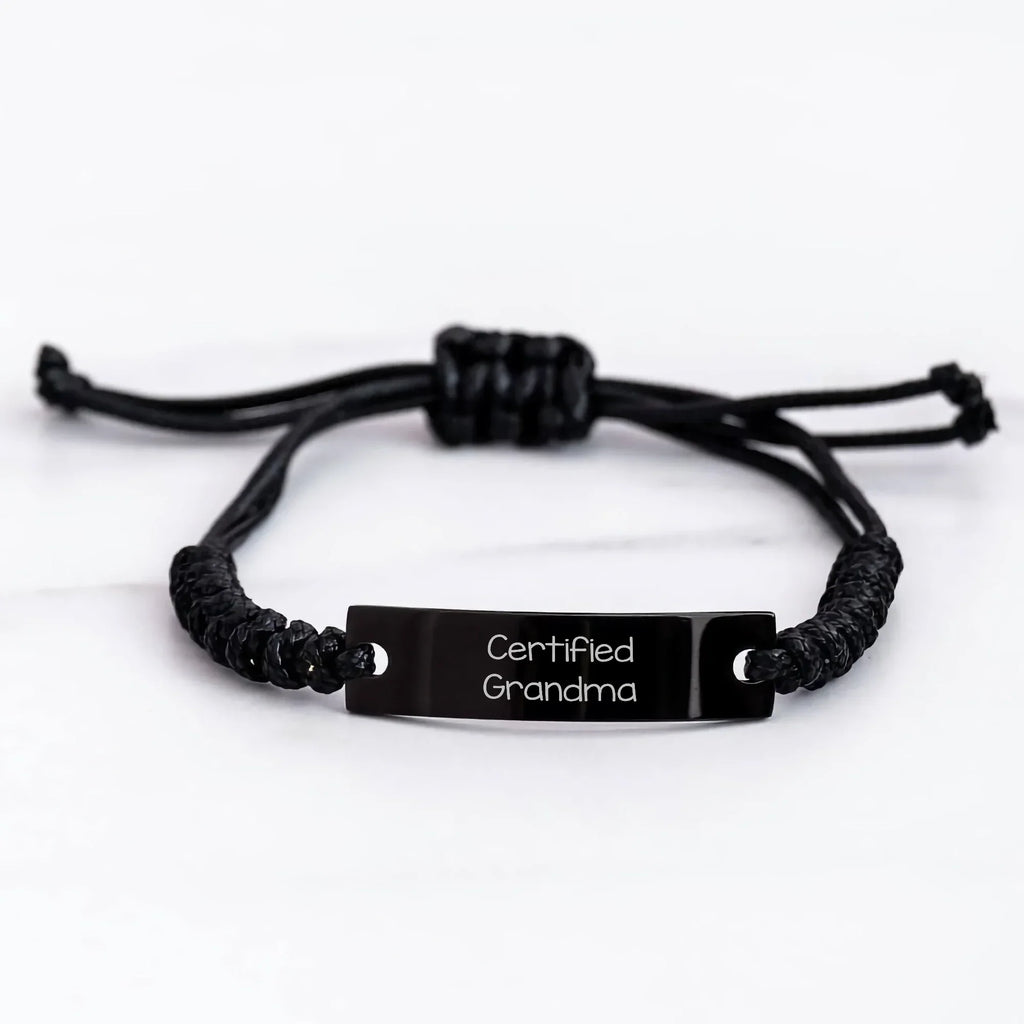 Funny Grandma Rope Bracelte Gifts for Her from Family on Graduation Day - 'Certified Grandma' Quote