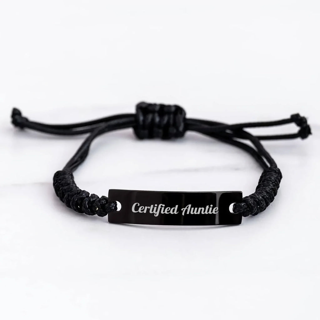 Certified Auntie, Adjustable Rope Bracelet for Aunties