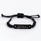 Funny Black and White Cat Mom Ever Gifts for Men Father's Day Adjustable Rope Bracelets with Engraved Quote Gifts from Friends