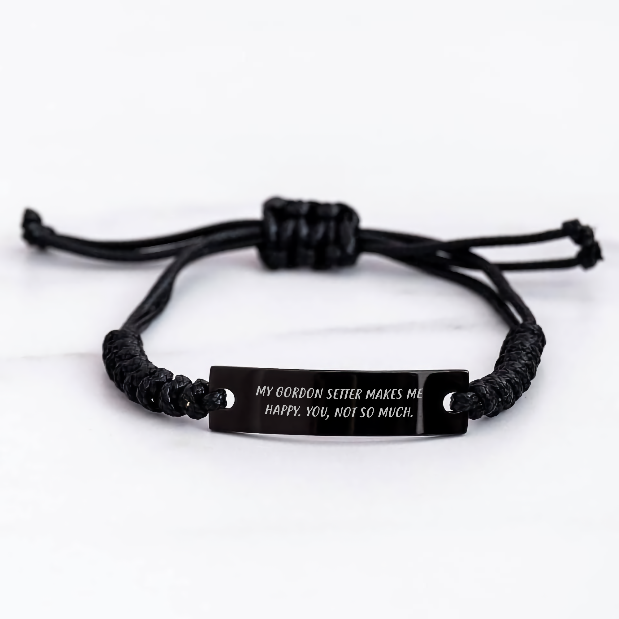 Funny Gordon Setter Dog Gifts for Him from Friends, Unique Rope Bracelet Quote 'My Gordon Setter Makes Me Happy. You, Not So Much.' for Father's Day - Image 3