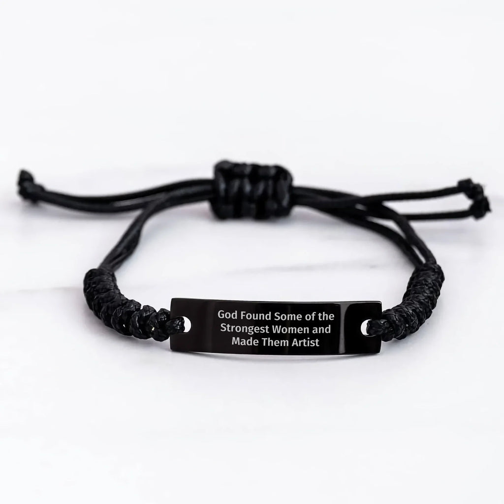 Inspirational Artist Gifts from Friends, Unique Rope Bracelet for Women Graduation, God Found Strongest Women and Made Them Artists