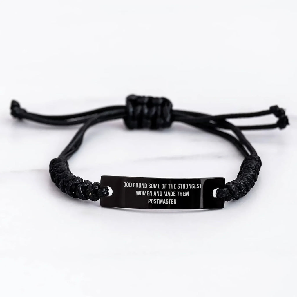Funny Postmaster Gifts, 'God Found Some Of The Strongest Women And Made Them Postmaster' Quote, Adjustable Rope Bracelet for Postmaster, Gifts from Friends, Coworkers, Family for Graduation