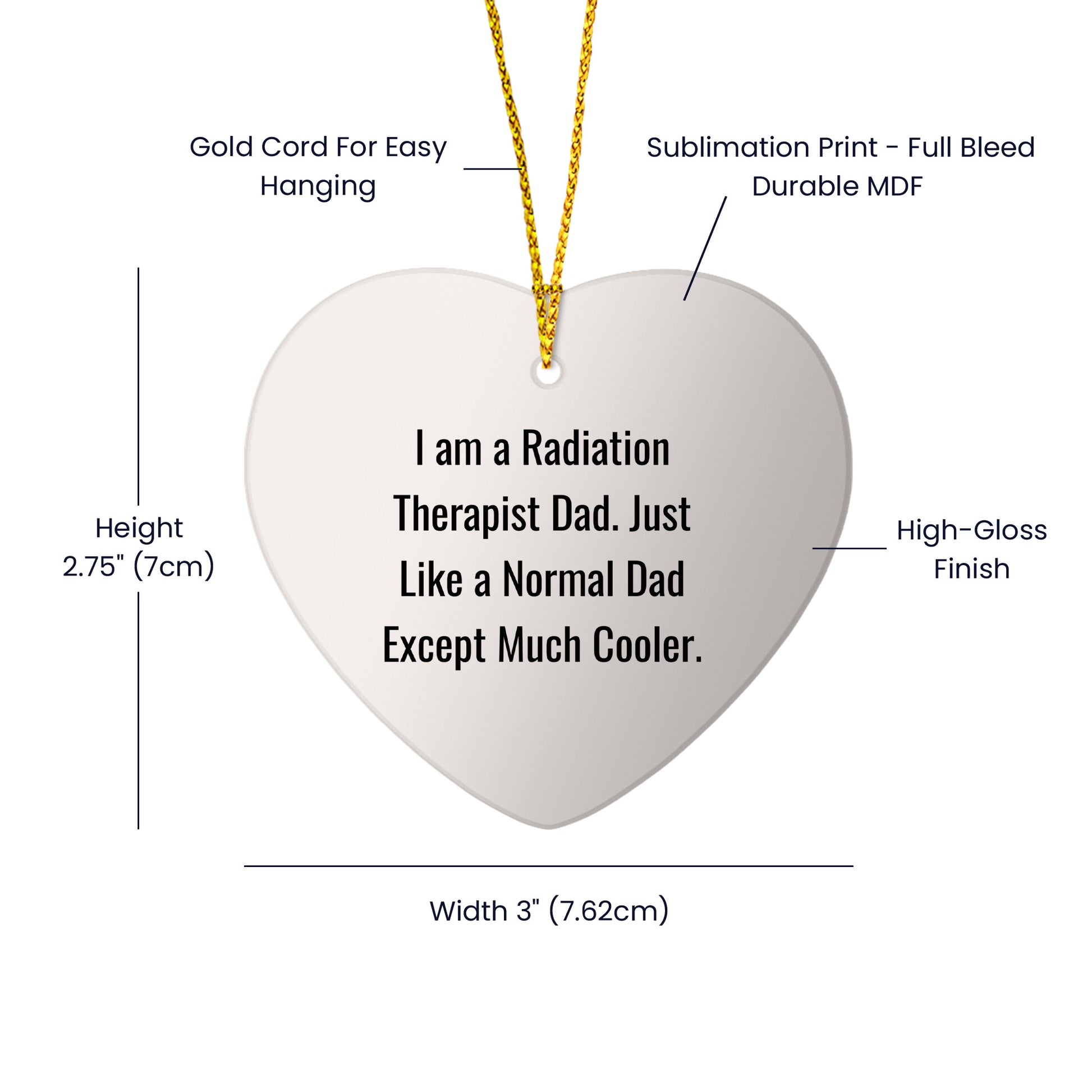 Radiation Therapist Heart Ornament, Funny Quote Gifts from Men to Friends, Unique Christmas Memorable Presents for Him