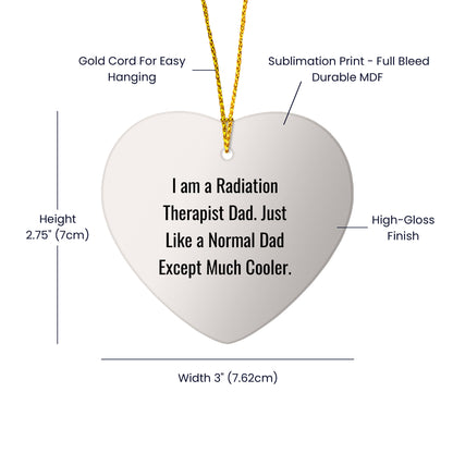 Radiation Therapist Heart Ornament, Funny Quote Gifts from Men to Friends, Unique Christmas Memorable Presents for Him
