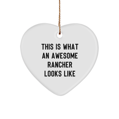 Rancher Heart Ornament Gifts from Friends, Perfect for Christmas Unique Rancher Gifts