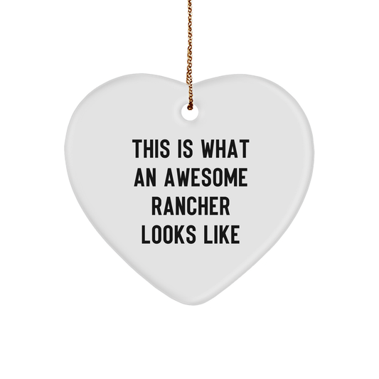Rancher Heart Ornament Gifts from Friends, Perfect for Christmas Unique Rancher Gifts