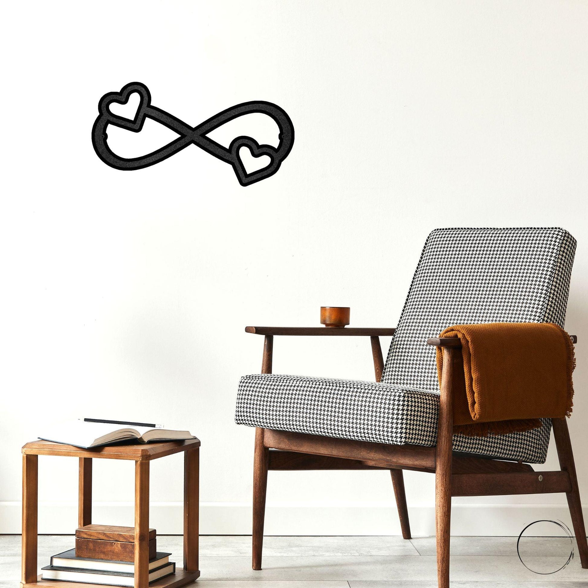 Double Heart Infinity Steel Wall Sign - Mallard Moon Gift Shop