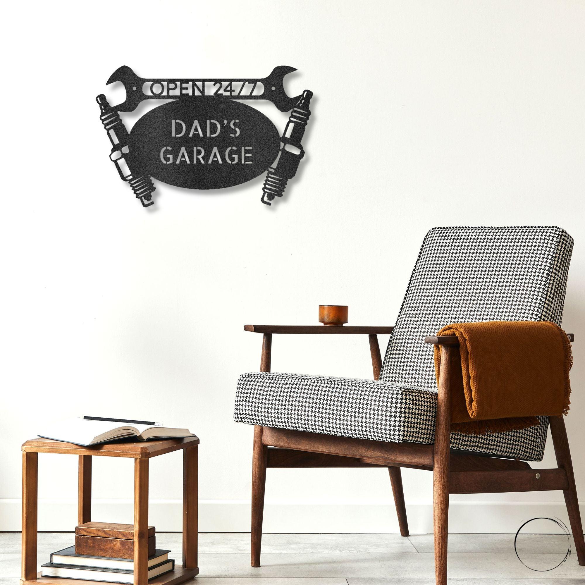 Garage Auto Mechanic Personalized Metal Art Wall Sign - Mallard Moon Gift Shop