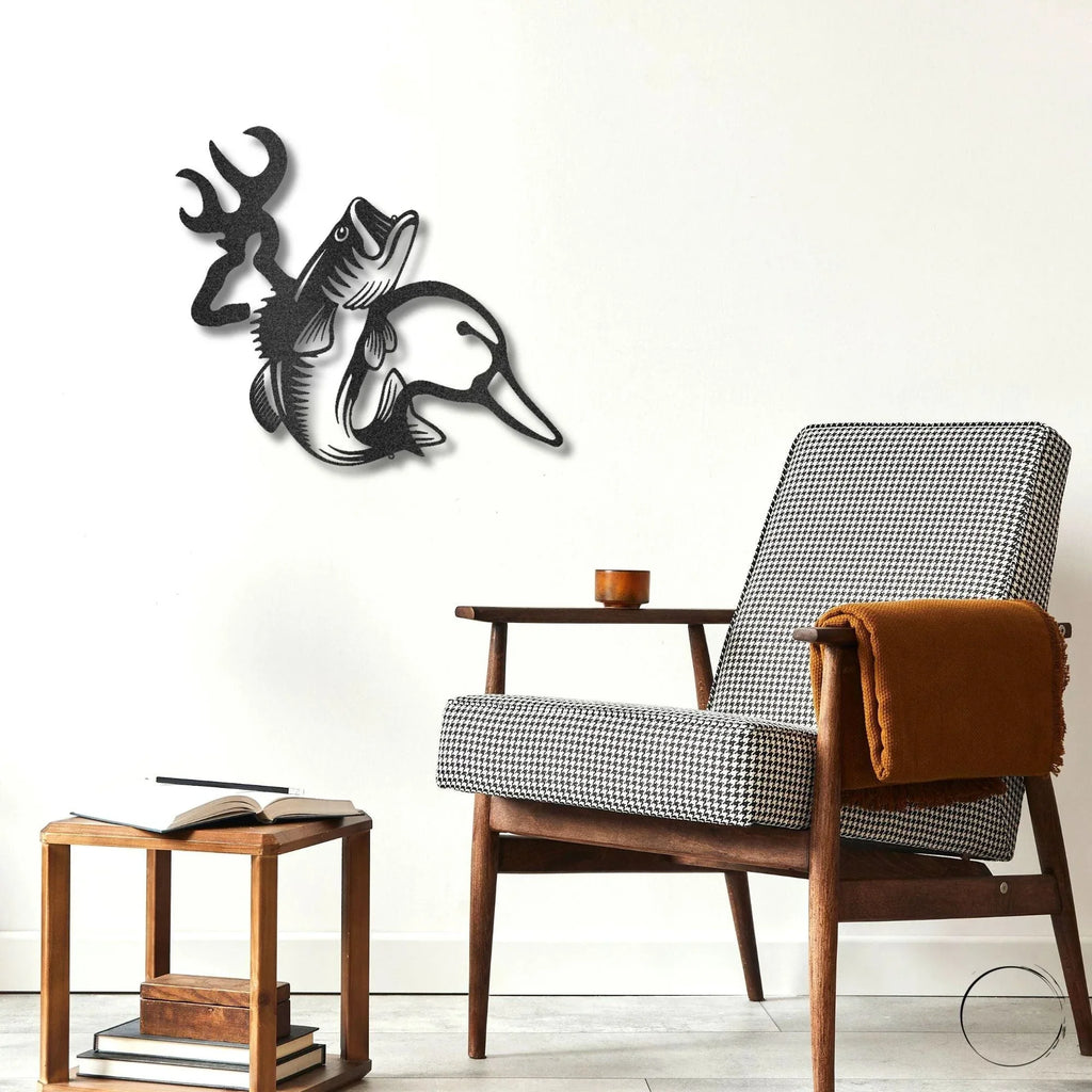 Wildlife Calling Fishing Deer Duck Hunting Metal Art Wall Sign
