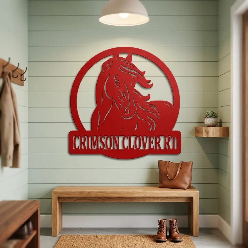 Personalized Horse Metal Wall Art | Custom Horse Name Sign | Equestrian Metal Wall Decor | Horse Lover Gift | Made in USA