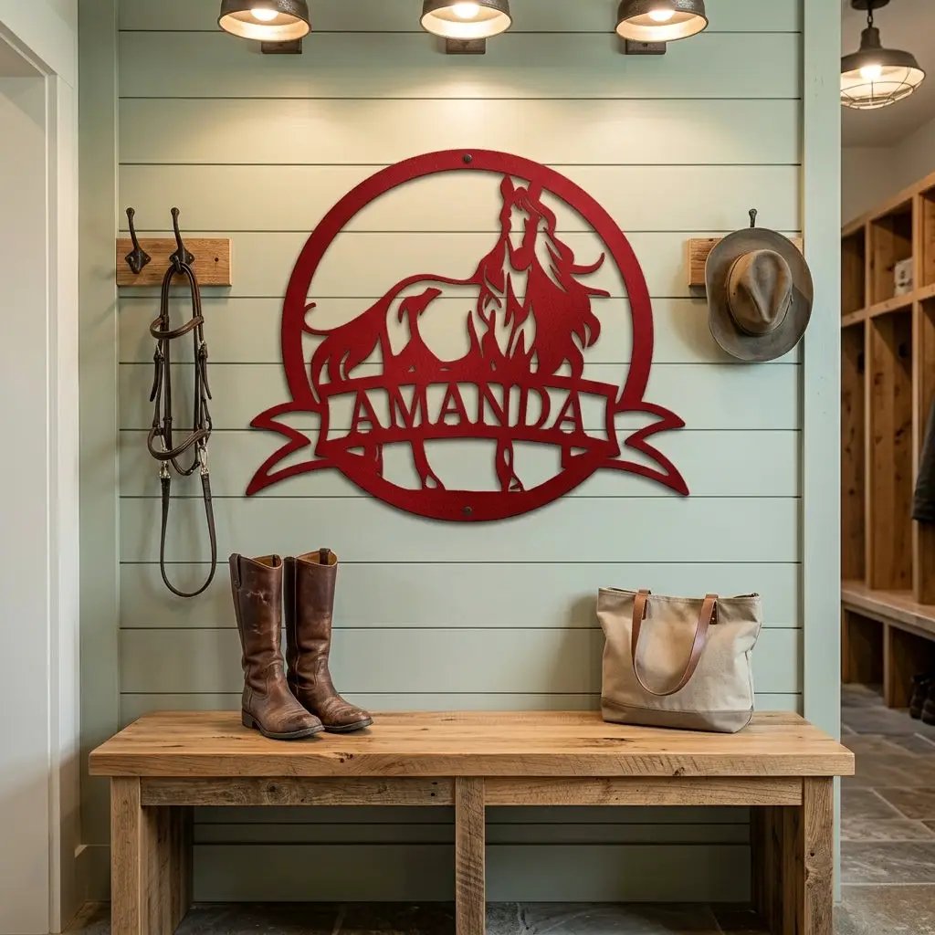 Horse Personalized Name Metal Art Wall Sign
