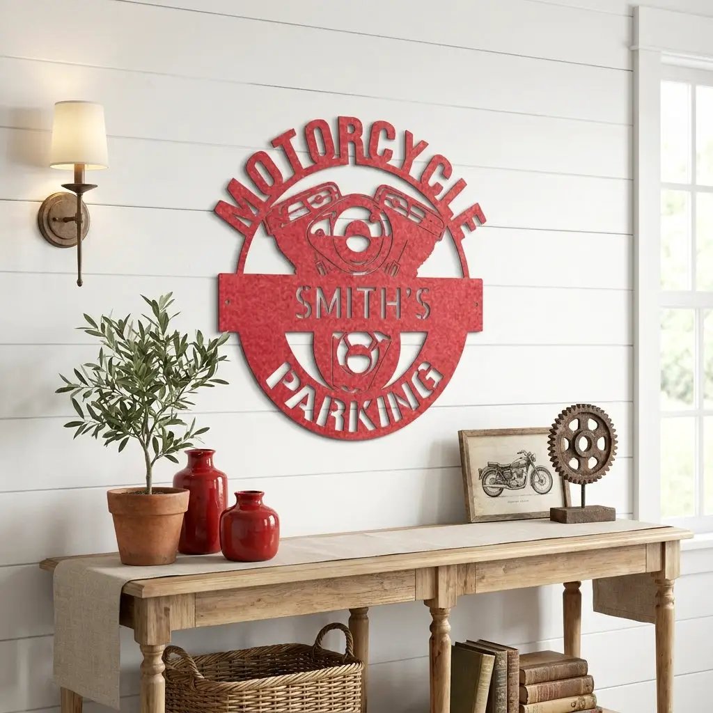 Personalized Motorcycle Metal Sign, Custom Biker Wall Art, Motorcycle Garage Decor