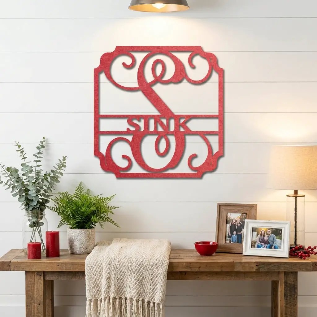 Personalized Monogram Metal Wall Sign: A Statement of Elegance & Identity