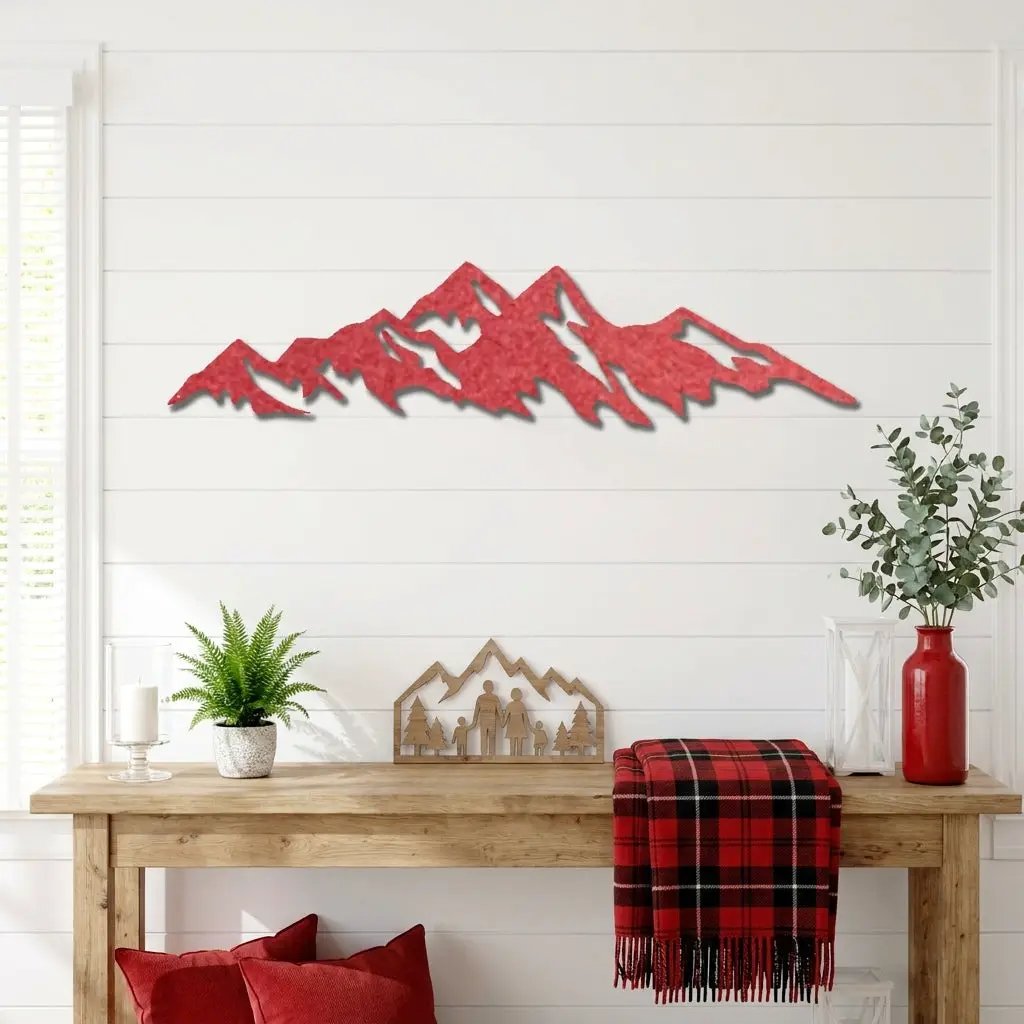 Mountain Ridge Indoor Outdoor Steel Wall Sign Art