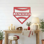 Personalized Baseball Home Plate Metal Wall Art – Custom Name Baseball Sign – Player Gift – Baseball Room Decor – Sports Wall Art