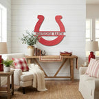 Personalized Horseshoe Metal Sign Custom Ranch Name Sign Western Decor Farmhouse Wall Art Horse Lover Gift Barn Decor Custom Steel Sign
