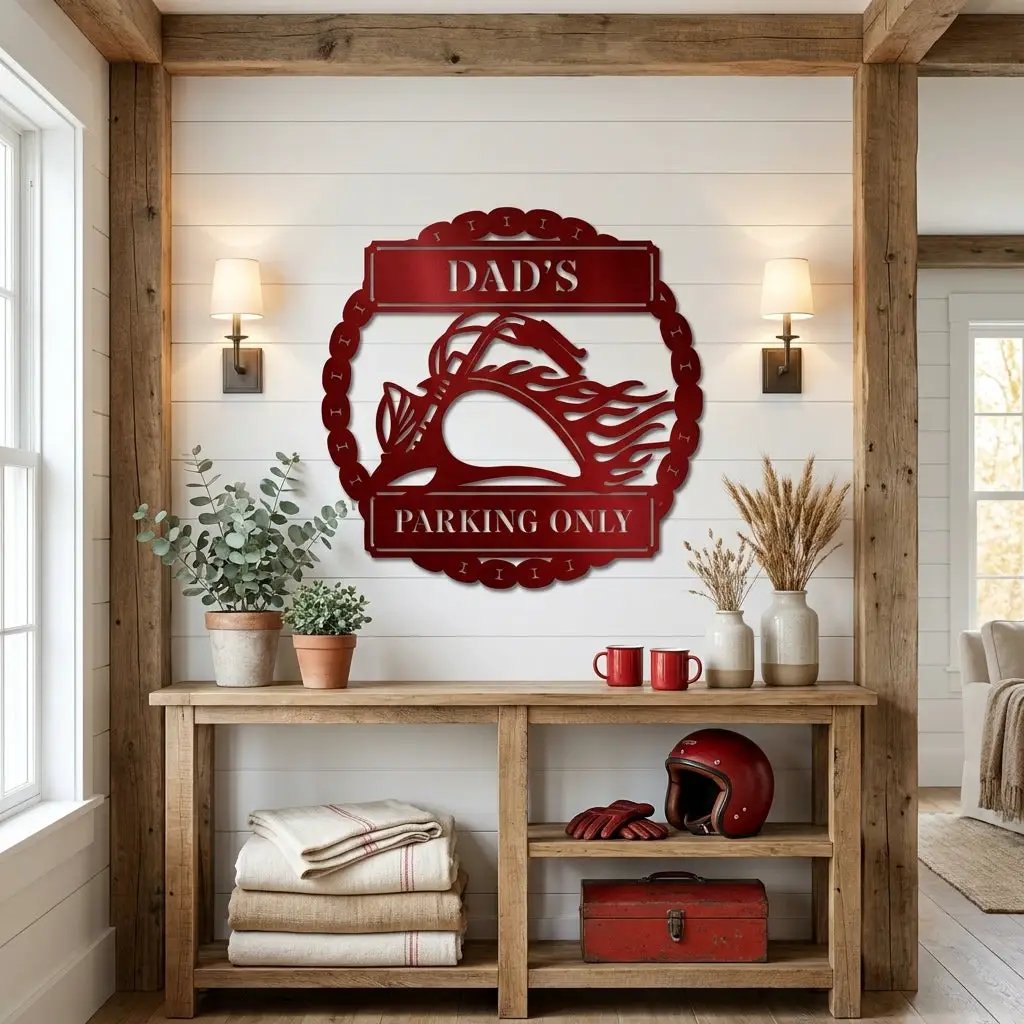 Personalized Motorcycle Metal Wall Art Sign – Custom Biker Name Sign – Garage Wall Decor – Man Cave Motorcycle Gift