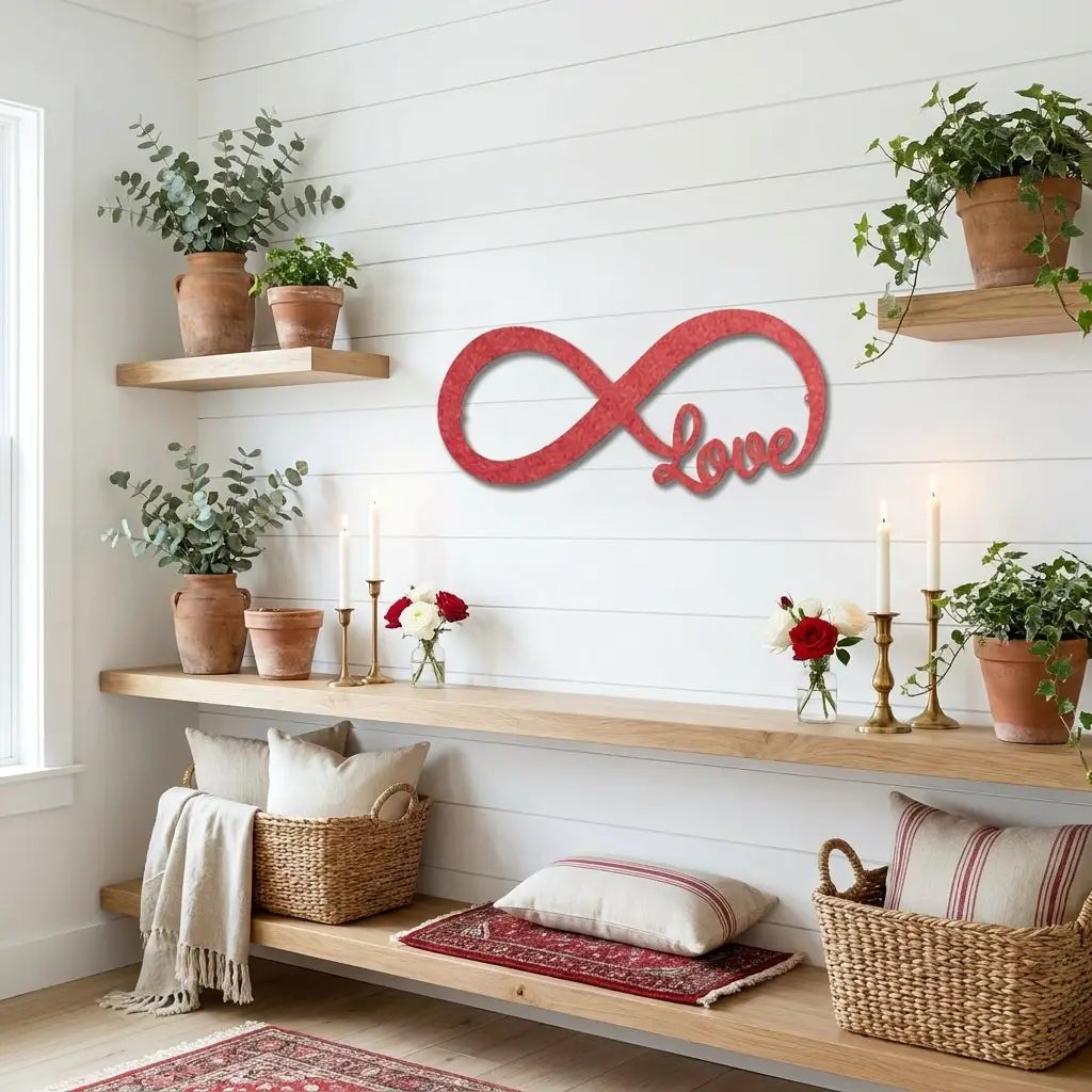 Infinity Love Metal Wall Art – Romantic Minimalist Decor – Wedding & Anniversary Gift